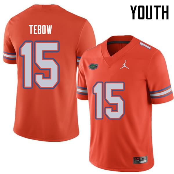 Youth NCAA Florida Gators Tim Tebow #15 Stitched Authentic Jordan Brand Orange College Football Jersey AHH7365UE